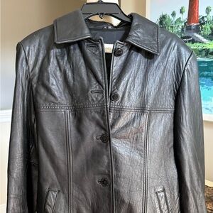 Jones New York Black Leather Jacket